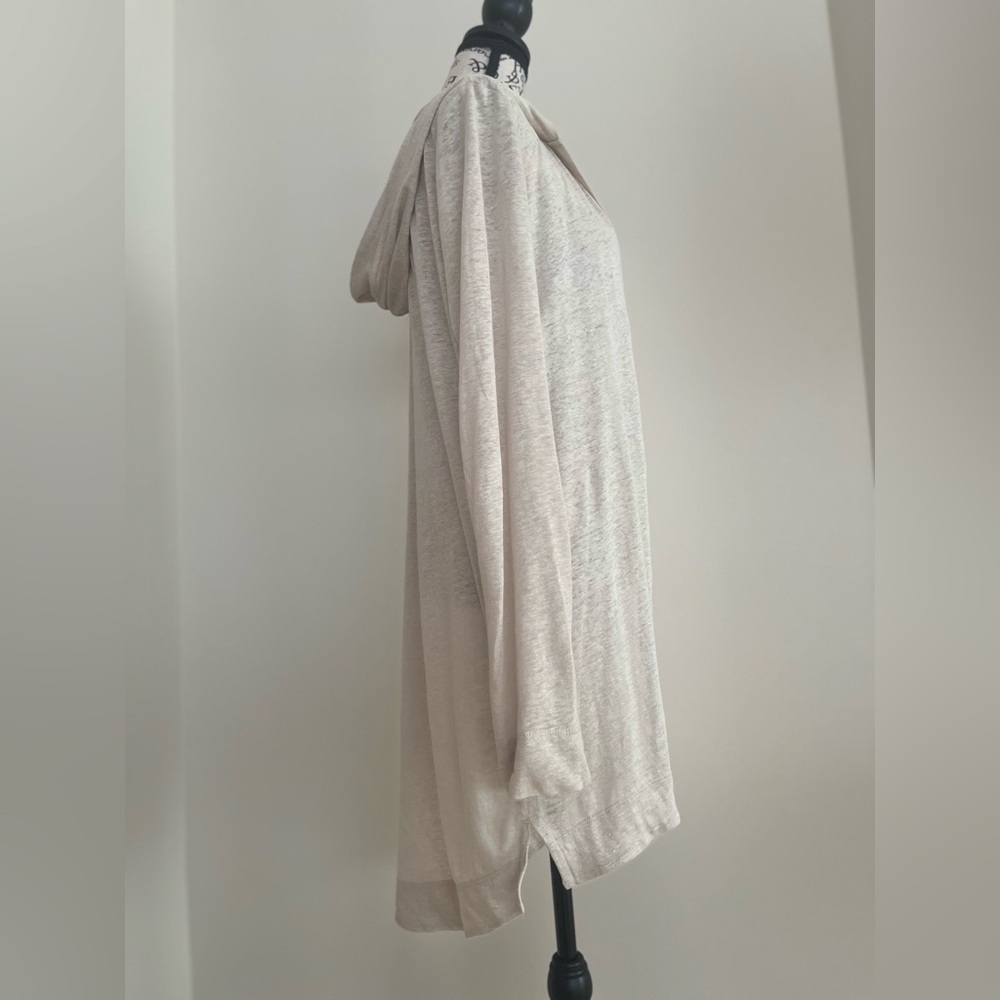 Cynthia Rowley Linen Blend Long Cardigan Sweater in Natural — Size Small